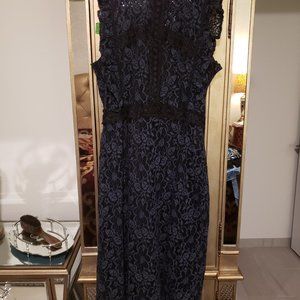 Lace dress, fully lined, short sleeve.